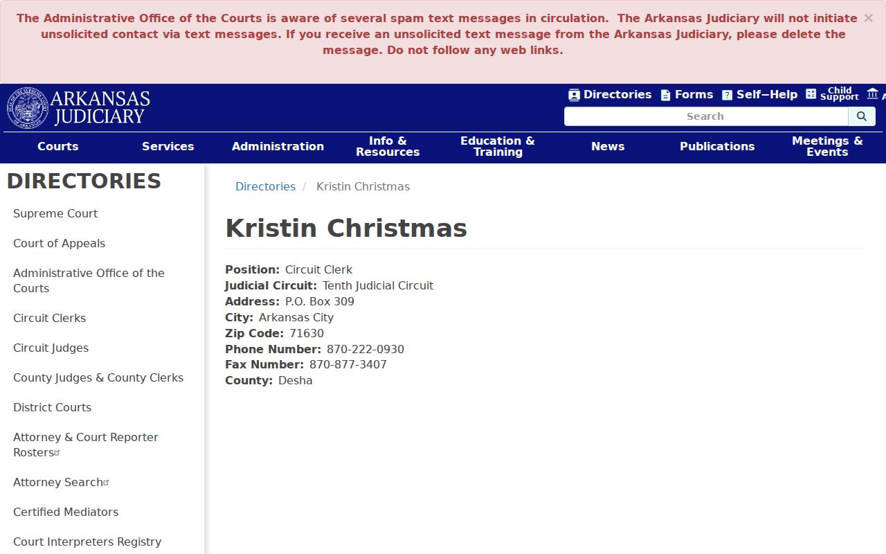 Desha County court docket Circuit Clerk profile