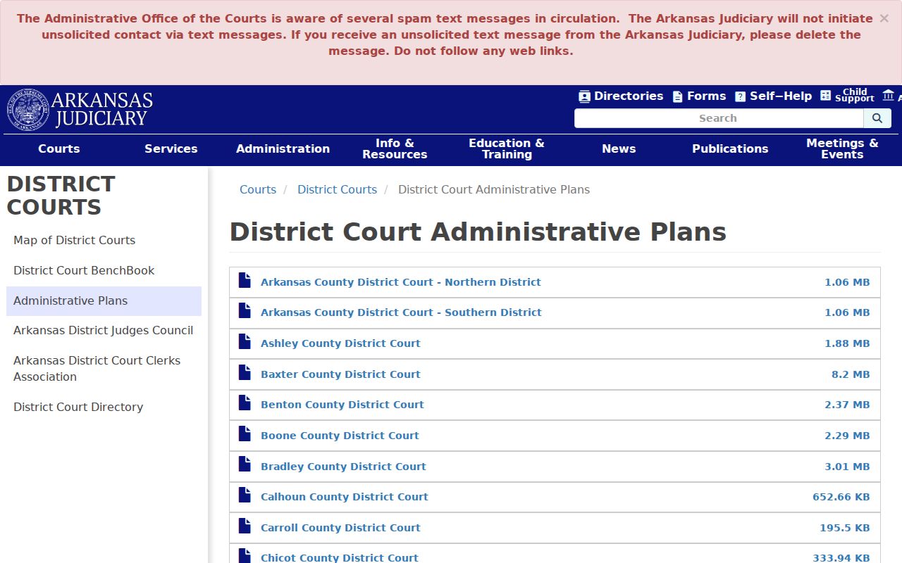Desha County traffic court records district court plan index